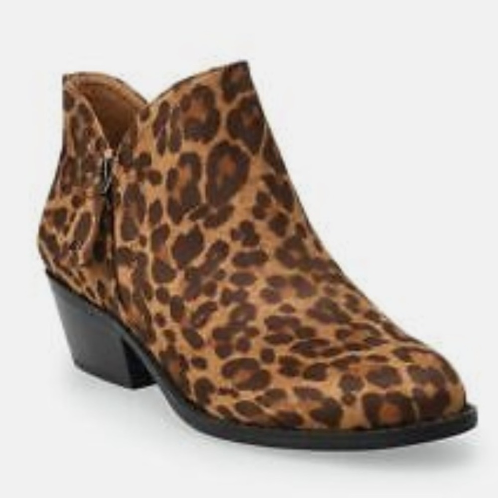 NEW Kohl’s SO Brand Ankle Women Bootie ANGELFISH Size 7 Leopard - Memory Foam